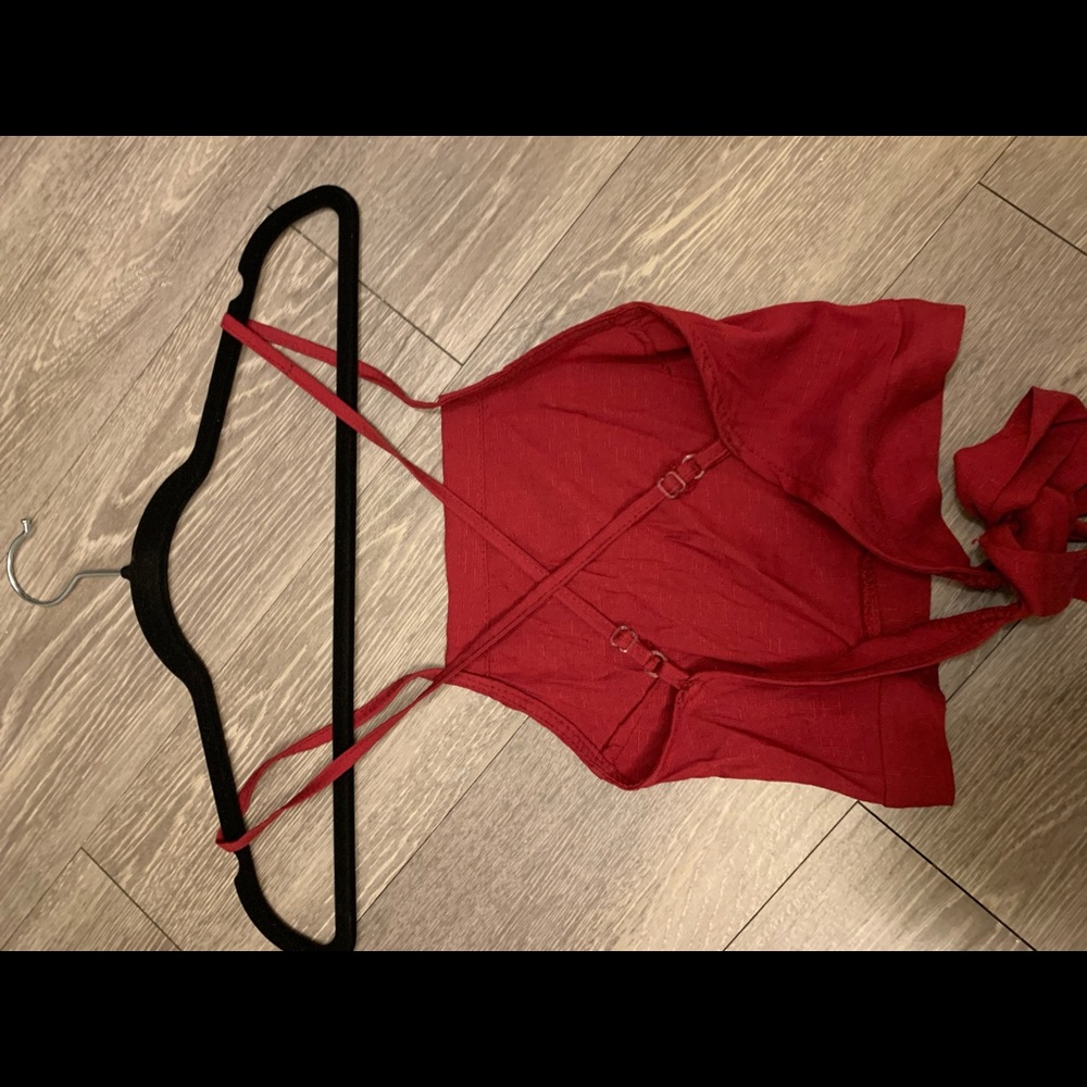 red crop top